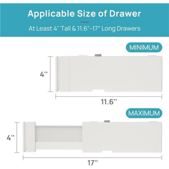 Adjustable Drawer Dividers 8 Pack Expandable Closet Dresser Organizer Set - Picture 3 of 7